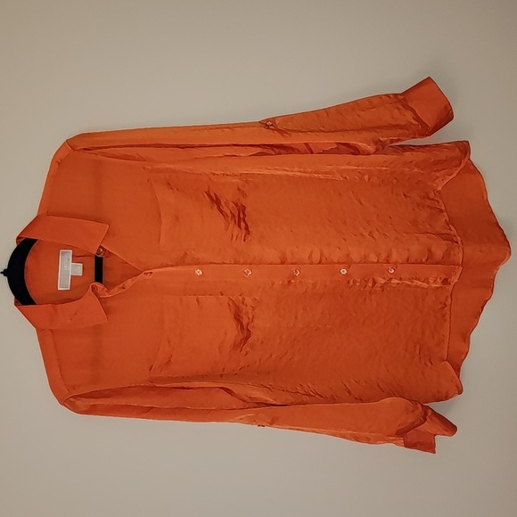 Michael Kors Tops - Micheal Kors Orange Button-Up Blouse